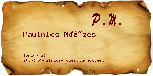 Paulnics Mózes névjegykártya